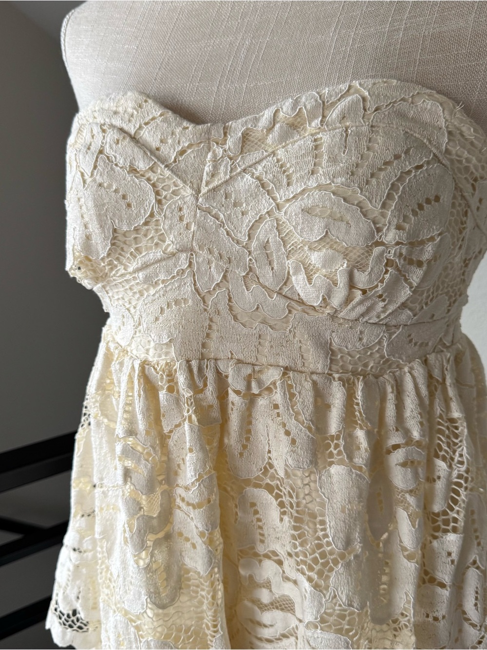 Maeve Anthropologie Lace Mini Dress white Ivory Coquette Romantic NWT Medium - Picture 10 of 17